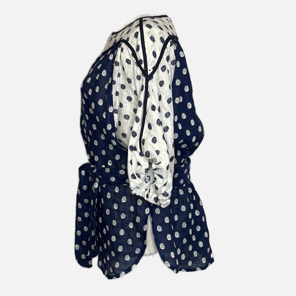 Anthropologie Eva Franco Polka Dot Linen Top (2) - Picture 8 of 13